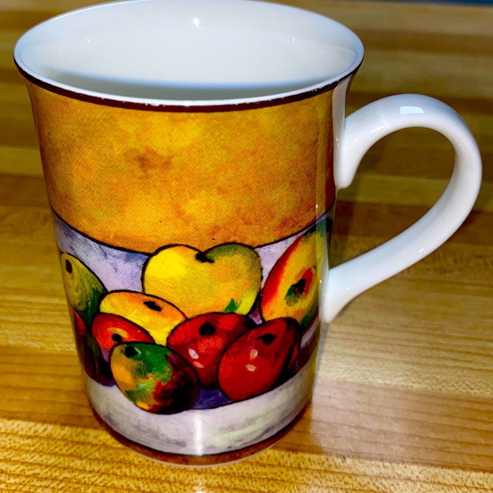 Vintage Collector Series Fruit Design ROYAL BONE CHINA COFFEE Cup